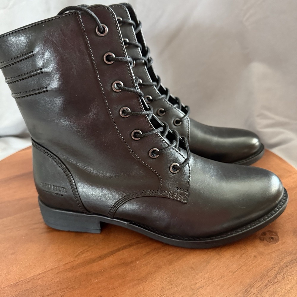 JOSEPH SEIBEL Simona 01 Bootie Lace Up Combat Boot Black‎  Size EU 38/US 7-7.5